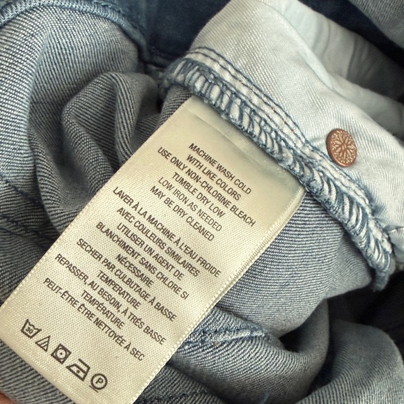 Free People Crvy Sydney Denim Flare High Neck Jumpsuit We The Free New Size 16 - Picture 9 of 10